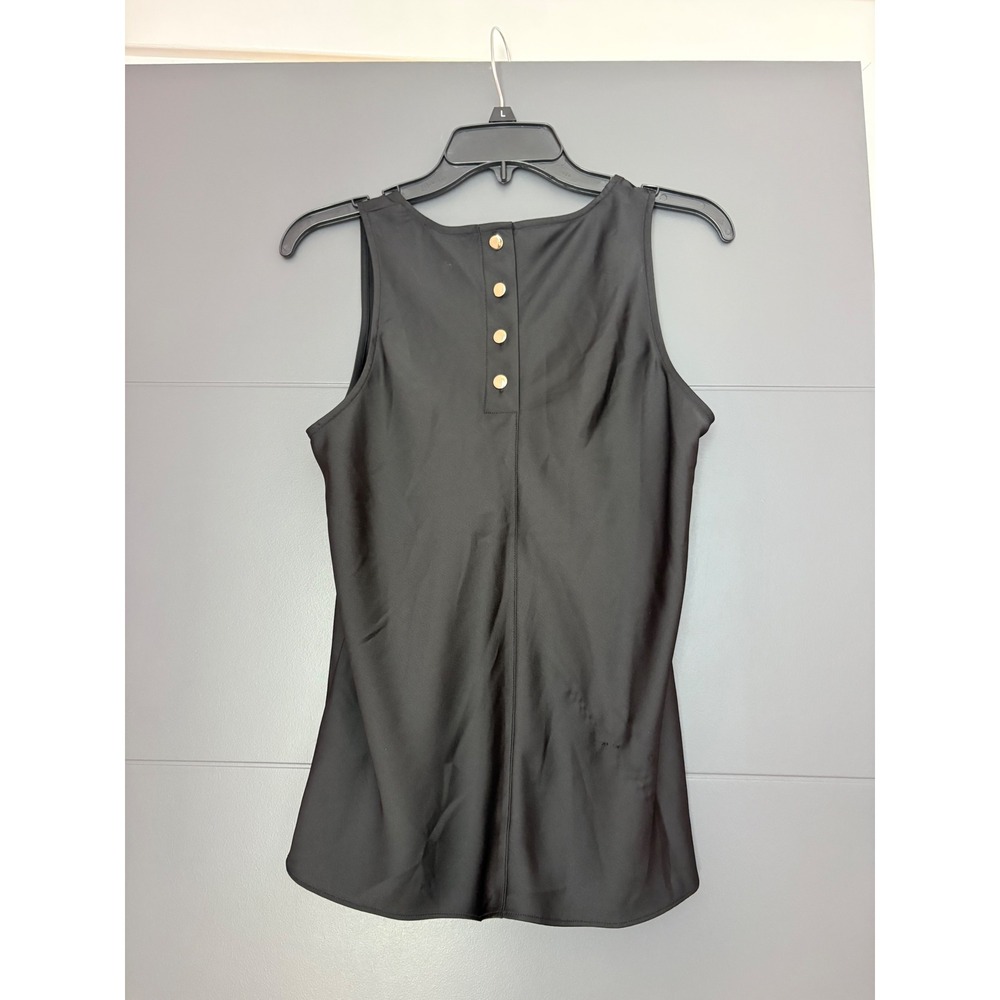J.Crew Womens Black Sleeveless Shell Top Gold Button Back BP574 XS NWT - Picture 3 of 8